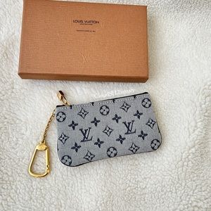 Auth Louis Vuitton Vintage Denim Key Pouch - Unused